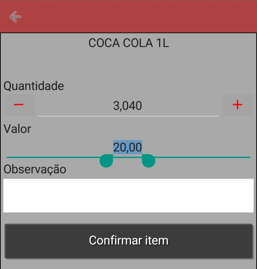 Imagem da página de inserção de um novo produto ao carrinho