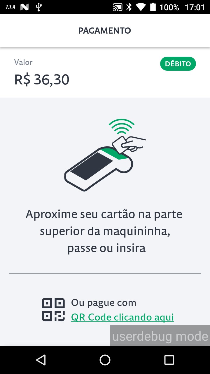stone tela aguardando inserir cartao