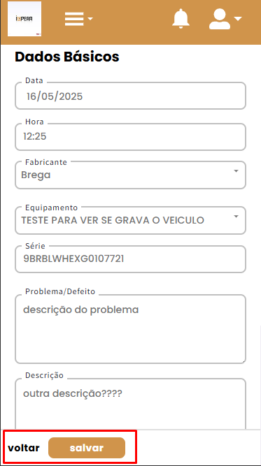botoes de salvar e voltar na versão mobile