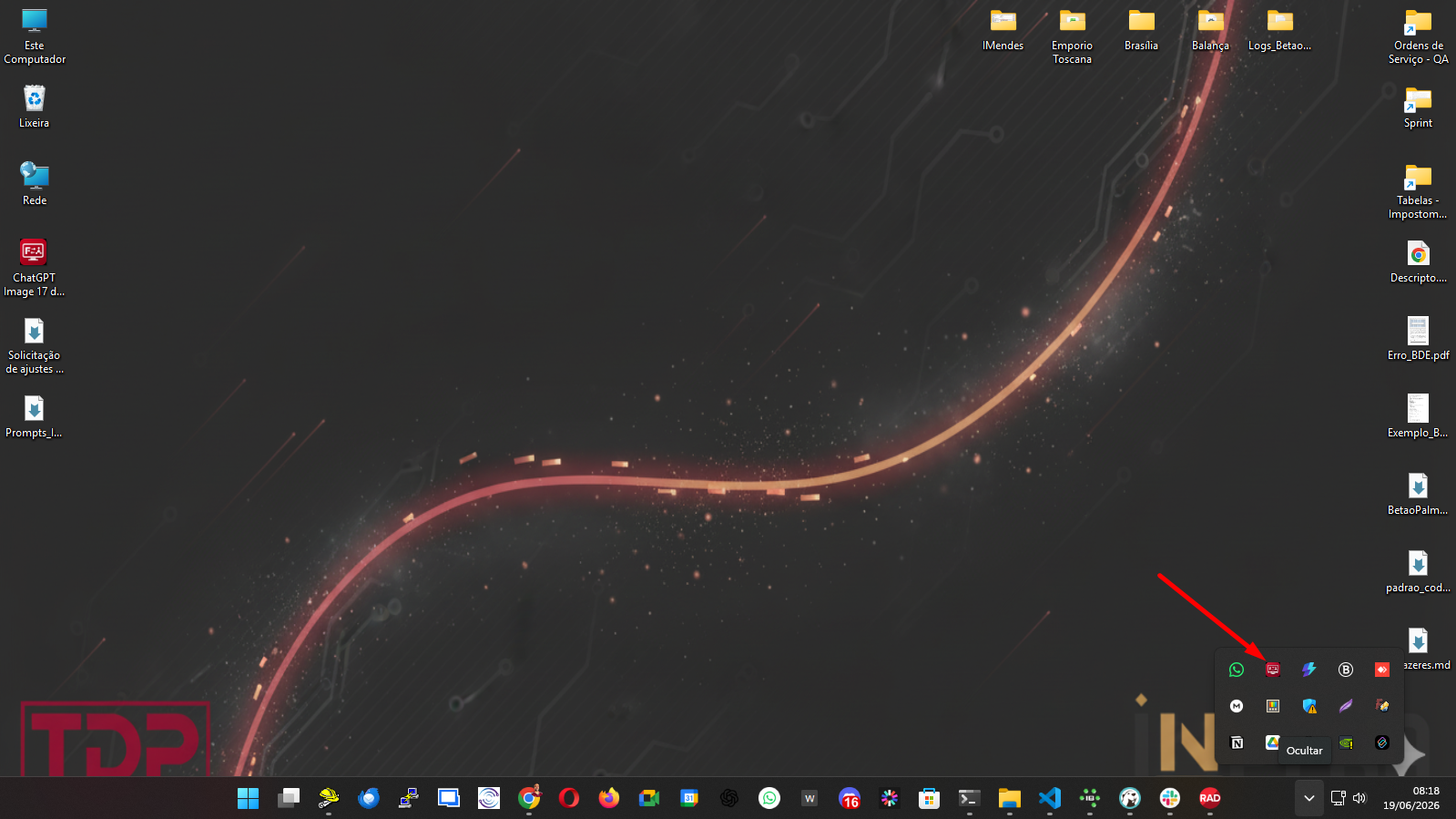 Figura 4 - Menu de contexto: Abrir; Iniciar monitor; Parar monitor; Sair